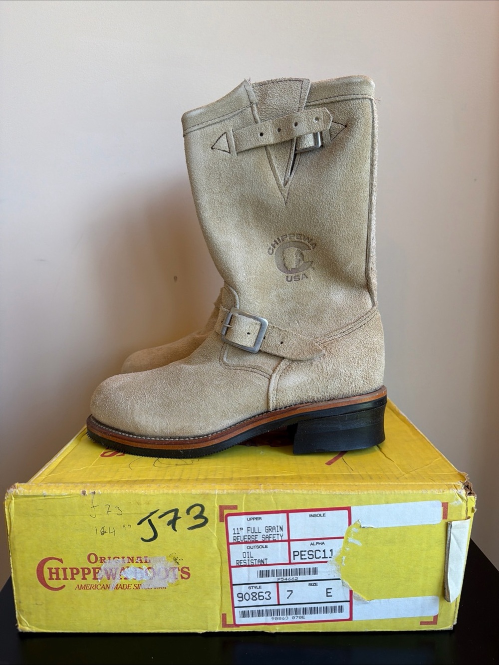 Rare Vintage Chippewa 90863 Suede Engineer Boots PT83 NIB Men 7E / Women 8.5W